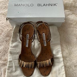 Manolo Blahnik leopard sandals size 39
